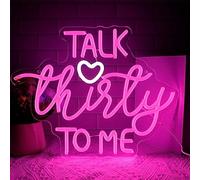 Dracey Talk Thirty To Me Neon Sign Dimmable LED 30th Birthday Decor for Her Gifts, USB Neon Sign Party Wall Decor