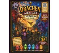 Drachen Schnitzeljagd für Kinder: Magische Drachen-Schatzsuche mit 7 Rätselstationen | Für Mädchen und Jungen von 5 bis 9 Jahren | Kindergeburtstag & ... Drachenkristallen, Urkunden & Einladungen