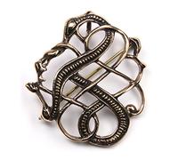 Drachensilber Bronze Brooch, Celtic Dragon Design, Medieval Jewelry, Brooch, Butterfly Clasp, Unisex, 4.7 x 4.2cm
