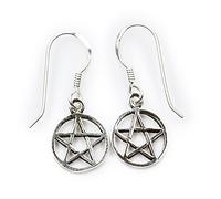Drachensilber Pentagram Witch Star Earrings 925 Silver Jewellery Pentagram Earrings Witches, Silver, No Gemstone