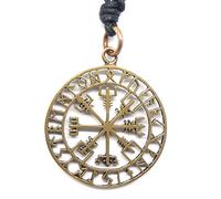 Drachensilber Viking Compass Jewellery Pendant Vegvisir Bronze Men Women Necklace Biker, Bronze