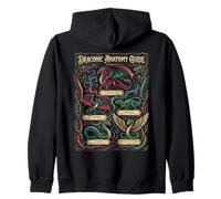 Draconic Anatomy Guide Fantasy Dragon Creatures Zip Hoodie