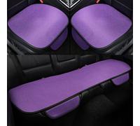Dracqwn Ventilated Car Seat Cushion, Summer Car Seat Pad, Breathable & Anti-Slip Cotton Car Seat Covers With Pocket, Universal Front Bottom Car Seat Covers(D Purple,Front*2+Rear*1)