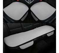 Ventilated Car Seat Cushion, Summer Car Seat Pad, Breathable & Anti-Slip Cotton Car Seat Covers With Pocket, Universal Front Bottom Car Seat Covers(B Grey,Front*2+Rear*1)