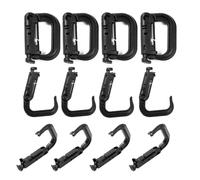 DraCra 12 Pack Tactical Gear Clips Lightweight Nylon D-Ring Locking Carabiners Tactical Carabiner Keychain Utility Hooks Hanging Buckle for Molle Webbing Straps Binding Ribbon Backpack Attachments