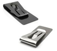 DraCra 2 Pack Money Clip with 2 Point Safe Lock Minimalist Stainless Steel Light Tight Bill Holder for Men Wallet Women Purse Front Pocket ID Credit Card Cash Silver Black, Multi, 5.5*2.5*0.8 CM