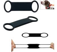 DraCra 4 Pack Dog Tag Rubber Band Replacement Silicone Elastic Holder for Slide On Dog Tags Personalized Name ID Silent Noiseless Attachement QR Code Cat Pet Online Profile Display 2 Sizes