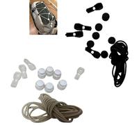 DraCra 4 Set Backpack Extension Bungee Cord with Mount Buckles Elastic Shock Cord Net Pocket for Hiking Backpack Travel Backpack Laptop Backpack Helmet Balls Shoes Tent Towel Camping Gear Water Bottle