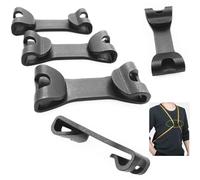 DraCra 5 Pack Drawstring Backpack Chest Clip Sternum Strap Buckle Quick Release Mount Hook Fastener for Sports Cinch Gym Bag Sackpack String Bags Beach Sack Pack, Black, 64 * 24 mm