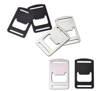 DraCra 6 Pack Keychain Bottle Opener Stainless Steel Flat Bottle Opener Small Beer Bottle Openers Webbing Strap Slider Tri-Glide Adjust Buckles for Hiking Backpack Military Tactical Bag Molle Key Ring