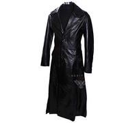 Dracula Black Men's Smart Casual Movie Full-Length Real Soft Lambskin Leather Long Blazer Coat Overcoat (SIZES: XS TO 5XL Available) (3XL)