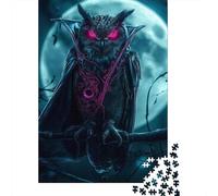 Dracula Owl Wooden Jigsaw Puzzle 1000 Pieces for Adults Fun Stress Relief Toy Toy Intellectual Game Education Game Decoration Challenge Educational 1000pcs (75x50cm)