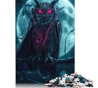 Dracula Owl Wooden Jigsaw Puzzle for Adults Fun 300 Pieces Toy Intellectual Game Education Game Stress Relief Toy Decoration Challenge Educational 300pcs (40x28cm)