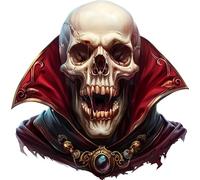 Dracula Skull Vinyl Decals, Haunting Horror Stickers for Laptop and Tile 11cm