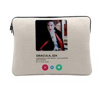 Dracula Vampire Film Social Network Meeting Love 10 Inch Laptop Protective Case with Printed in France Linen Look
