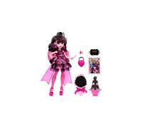 Draculaura Doll in Monster Ball Party Dress with Themed Accessories Like Chocolate Fountain,Black