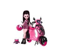 Draculaura Figurine with Scooter - Monster High - Draculaura Vamptastic Scooter - 21.30 x 27.90 x 9.74 cm - Multicolor
