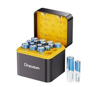 Dracutum Rechargeable 8 AA and 8 AAA Lithium Batteries with Fast Charger, 1.5V Lithium Battery High-Capacity Rechargeable Batteries with 2000+ Cycles for High-Drain Devices