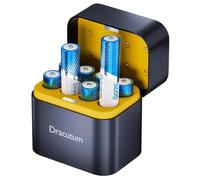 Dracutum Rechargeable Lithium AA Batteries 8 Pack with Charger - 3600mWh High Capacity 1.5V Lithium AA Battery for Blink Outdoor Camera, Rechargeable Battery AA with Integrated Charing Storage Box