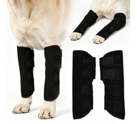 DRADERCH 2 Pcs Dog Ankle Protector Bandages for Dogs and Dogs Front and Back Legs to Prevent Injury, Wound Healing (Black, L)