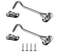 drado 2 Pcs Gate Hook and Eye, Cabin Hook Swivel Latch Ideal for securing and Holding Open Shed Doors, Garden Gates, Cabinet Doors and Windows