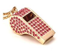 Draduo Whistle,Bling Whistle,Metal Crystal Rhinestone with Keychain for Coach/Referee/Training/Lifeguard/Teachers (Pink)