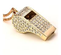 Draduo Whistle,Bling Whistle,Metal Crystal Rhinestone with Keychain for Coach/Referee/Training/Lifeguard/Teachers (Gold)