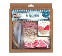 D.I.Y with Toga Punch Needle Starter Kit, Wood, Pink and Beige Wool, Taille du Pack : 20x23x4cm