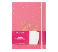 Draeger Journal des Petits Bonheurs - Positive Thinking Notebook - Hardcover, Elastic Closure, 15 x 21 cm - Pink and Gold