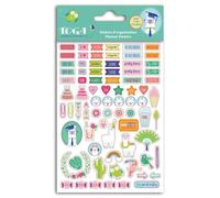 DRAEGER PARIS 1886 | 500 Mini Stickers Organisation Planner | Oh Lama Collection | Multicoloured Fuchsia Yellow Green | Andes Llamas Cactus Travel Designs | Sheets 10.5 x 15.5 cm | Compatible SU119
