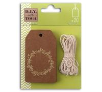 DRAEGER PARIS 1886 D.I.Y with Toga STY044 Labels with String, Gold, 4.5 x 8 x 0.1 cm, Pack of 20