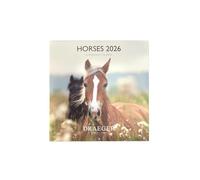 DRAEGER PARIS 1886 - Large Wall Calendar 28 x 29 cm 2026 - Horses Theme - 12 months - FSC Paper - Detachable Illustrations