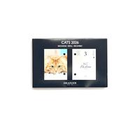 DRAEGER PARIS 1886 - Refill Diary 16 x 10 cm 2026 - Cats Theme - 12 Months - FSC Paper - Detachable Illustrations