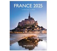 DRAEGER PARIS 1886 - Small Wall Calendar 2025 14 x 18 cm - Sept 24-Dec 25-12 Themed Photos - 7 Languages - High Quality Paper - Elegant Design - Lunar Calendar and School Holidays