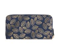 DRAEGER PARIS 1886 Tie Rack - Women's Large Gold Leaf Wallet - Navy Blue