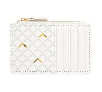 DRAEGER PARIS 1886 Tie Rack Zip Card Holder White and Gold