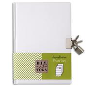 DRAEGER PARIS 1886 Toga by DIY Diary to Decorate - 180 Lined Pages + Notebook Cover + Padlock with 2 Keys - Ideal for Do It Yourself & Scrapbooking - Format 13 x 18 cm White