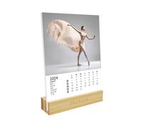 DRAEGER PARIS | Calendar on Base Dance 2024 | 12 x 16.5 cm | Year 2024 | 7 Languages | Monthly Desk Decoration Calendar | Bamboo Base | FSC® Certified Paper | Vegetable Inks