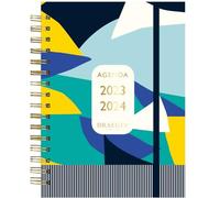 Draeger Paris Weekly Planner 2023-2024, 13 x 18 cm, September 2023 to August 2024, Blue and Yellow, Hardcover Weekly Calendar, FSC® Certified Paper