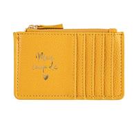 Draeger Paris - Zip Card Holder - Mon Coup De Coeur - Mustard Yellow - Polyurethane, Gold, M