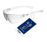 Dräger safety spectacles X-pect 8320 | Lightweight safety spectacles with large field of vision | For construction sites, workshops, cycling, jogging | Clear, scratch-resistant and anti-fog | 1 pc.