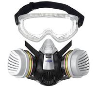 Dräger X-plore 3300 half mask set for chemical work with X-pect 4400 full vision goggles & ABEK1 Hg P3 combi filter, protection against vapours, gases, particles & dust, size M