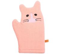 DRAFIDEEP 1set Soft Bath Mitt Pink Cat Design Shower Gloves for Gentle Skin Massage Non-Slip Bathing Washcloths Portable for Travel Use