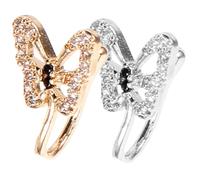 DRAFIDEEP 2pcs Clip Butterfly Nose Rings Non Pierced Nose Jewelry for Women with Smooth Surface Sturdy Luster Gift for Wedding Valentine Birthday
