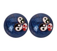 DRAFIDEEP 2pcs Meditation Balls with Vibrant Bagua Patterns Lightweight Enamel Handheld Small Ball for Hand Exercise and Stress Relief for Seniors and Adults