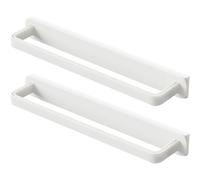 DRAFIDEEP 2pcs No Drill Wall Mounted Self Adhesive Hand Towel Rack Holder Sliding Storage, Abs Material, White, Convenient Access for Guest Rooms and Closet Walls