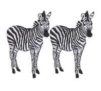 DRAFIDEEP 2pcs Zebra Embroidered Animal Fabric Patches for Clothes Decoration, Iron-on Cartoon Cloth Accessories Artificial Silk Material, for Embellishing Dress and Clothing
