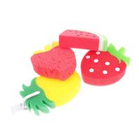 DRAFIDEEP 4pcs Sponges Fruit Shaped Cartoon Scrub Sponge for Kitchen Cleaning Supply with Strong Water Absorption and Gentle Care for Washing Dishes and Cleaning Windows