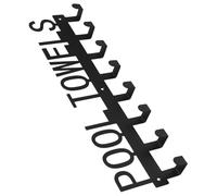 DRAFIDEEP Black Iron Pool Towel Rack Outdoor with Nail-Free Hanger, Easy Installation and Portable Towel Hanger Hook for Living Room and Kitchen Use