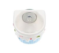 DRAFIDEEP Blue Ceramic Hamster Feeding Bowl Wall-mounted Pet Food Bowl Spill Prevention and Washable Design for Small Animals Pet Feeding